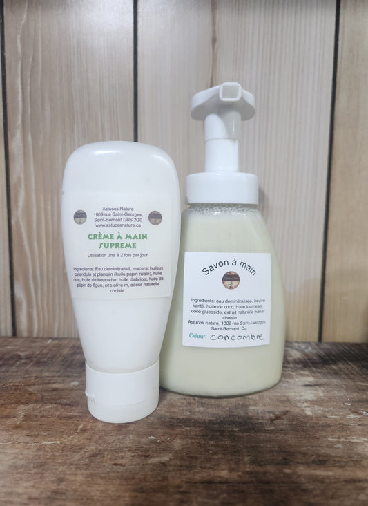 Duo hydratant savon à main et crème aux concombre