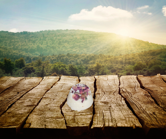 Bombe de bain à la rose