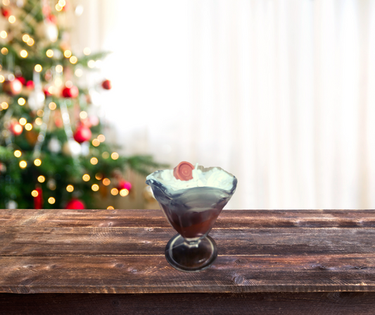 Bougie chocolat à la menthe(petit format)décoration cassé