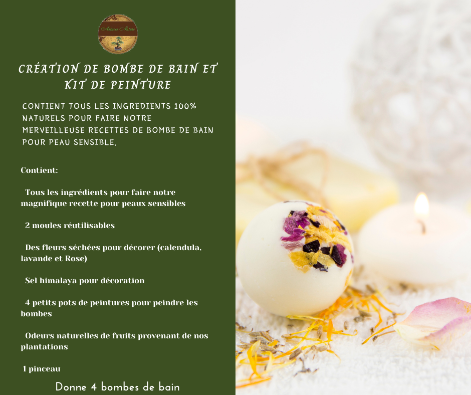 Kit création de bombe de bain avec kit de peinture