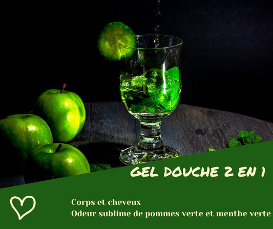 Gel douche liquide 2 en 1 vent de fraicheur (pomme verte et menthe)